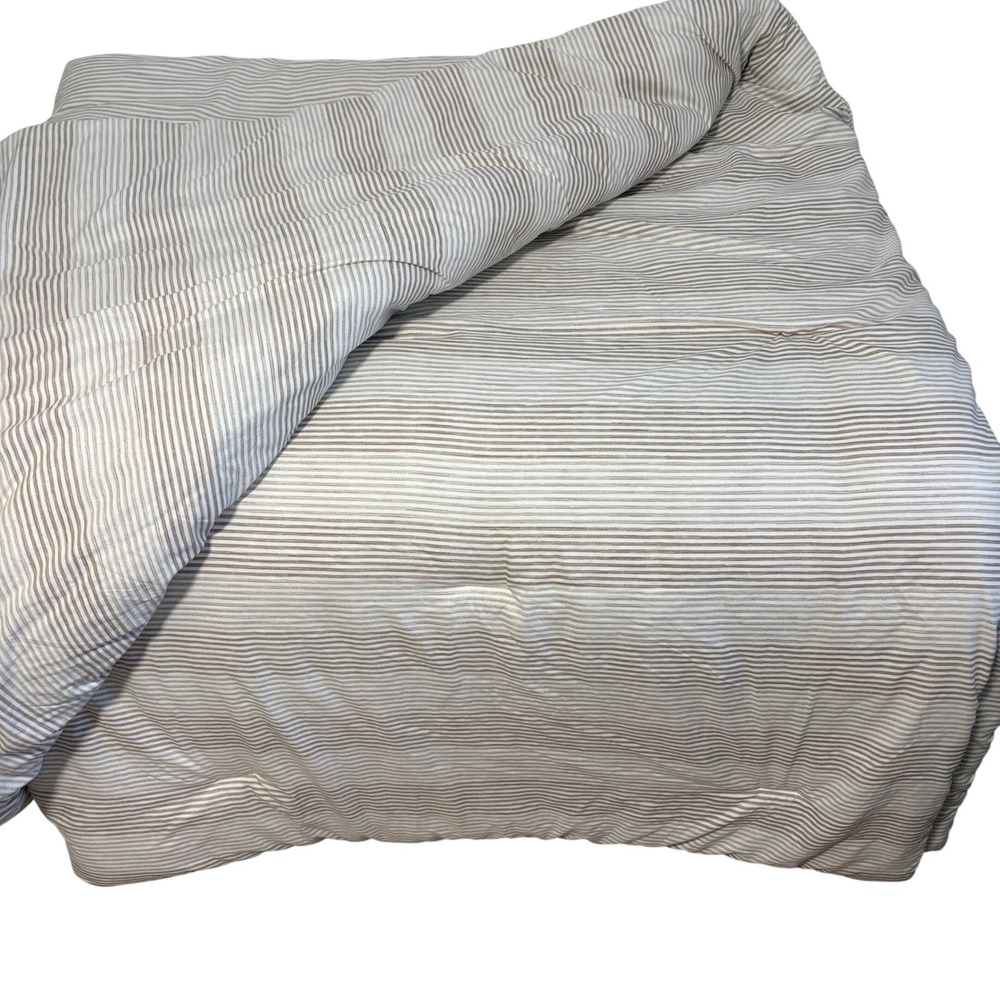 Tommy‎ Bahama Home King Comforter Tan White Striped Coastal Bedding 108x90